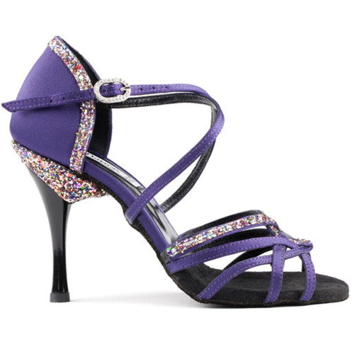 Portdance Mulheres Sapatos de Dança PD800 - Cetim Purple - 7,5 cm